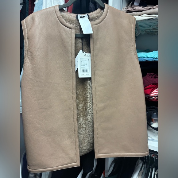 Theory Women’s Reversible Shearling Suede Leather Vest Small New NWT Small